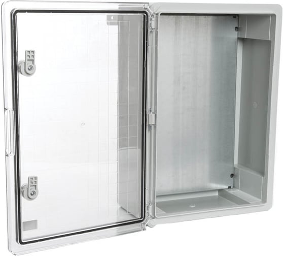 Изображение товара Пластиковый влагозащищенный щит Plastim с монтажной панелью, IP65 прозрачная дверца PP3016