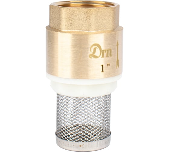 Изображение товара Обратный клапан DORON латунь, 1", с пластиковым штоком с сеточкой 8432