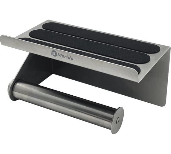 Изображение товара Держатель для туалетной бумаги бытовой Merida STELLA R металлический, с полкой, матовый U3MS.R