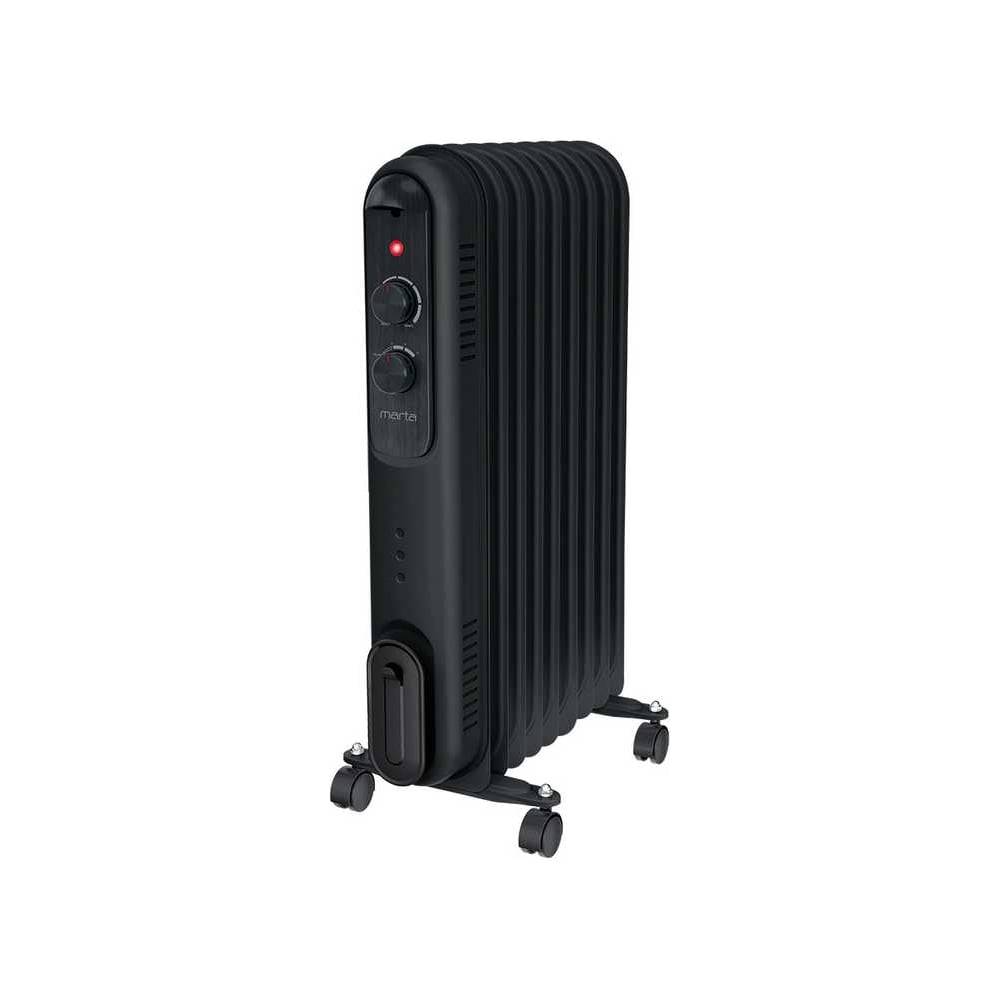 Изображение товара Масляный обогреватель MARTA MT-OH2430B ночная сталь, 2.4 кВт, для комнат 25 кв.м