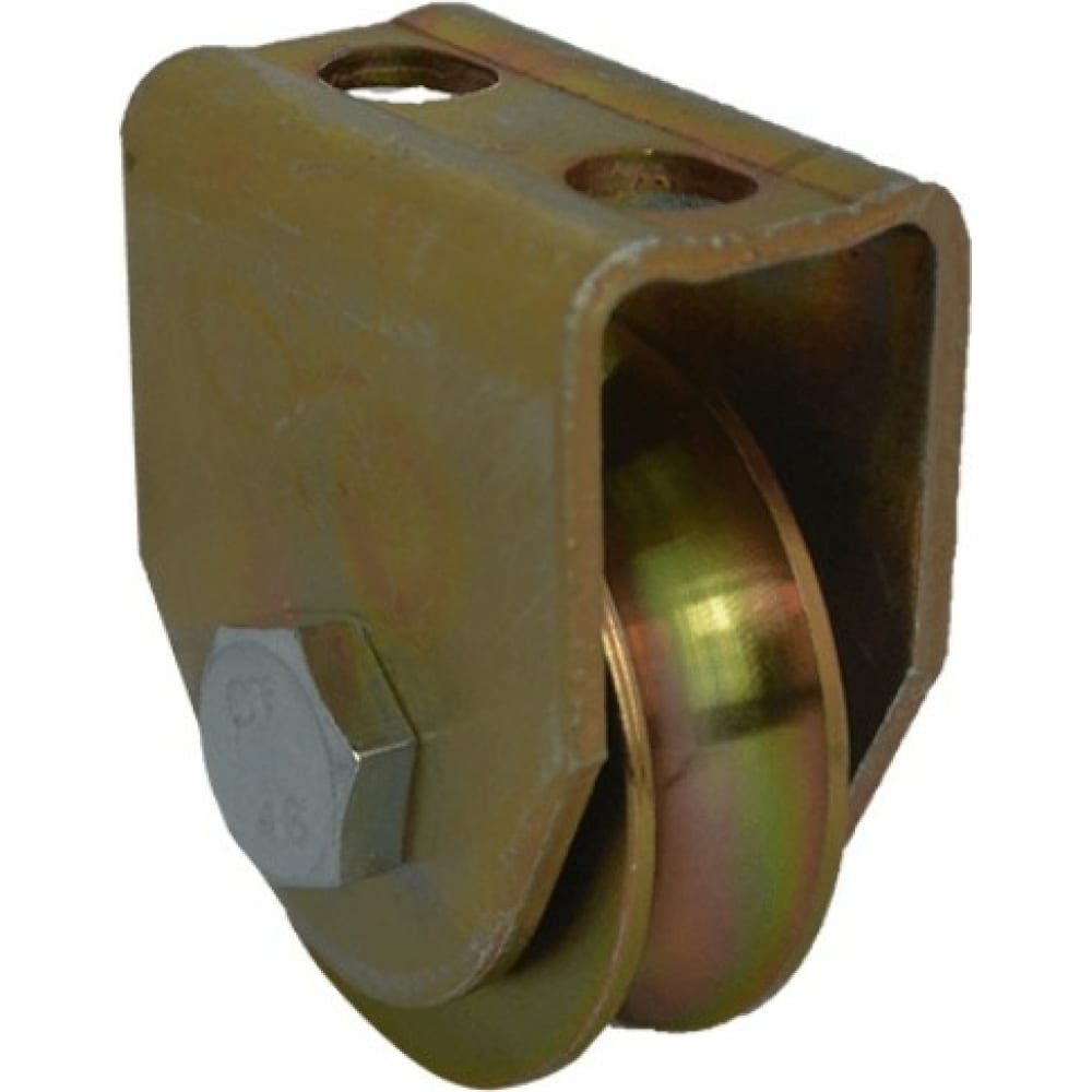 Анодированное роликовое колесо для откатных ворот MFK-TORG ролик под угол на платформе ø65 мм металл