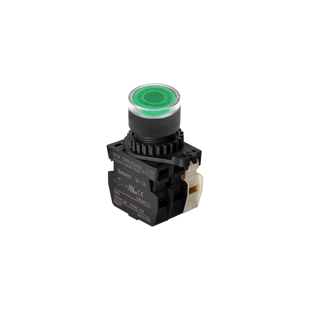 Изображение товара Кнопочный выключатель Autonics S2PR-P3GABD 24 В IP52 монтаж на плату