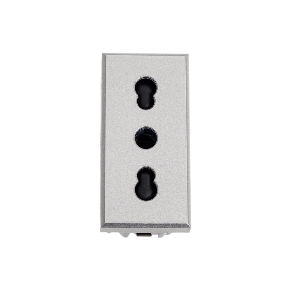 Изображение товара Розетка Bticino Axolute 2К+З с экранированными контактами, алюминий