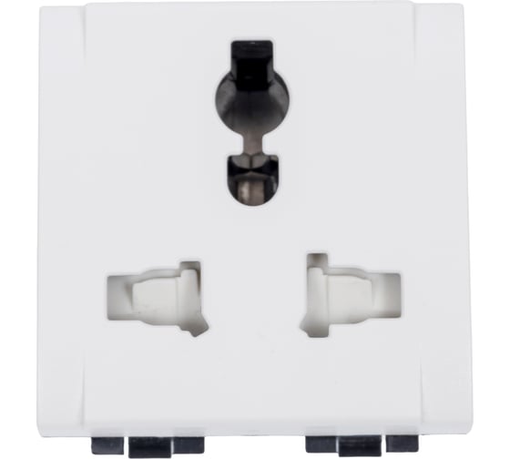 Изображение товара Розетка Bticino Livinglight "мультистандарт",5/6/10/13А 127В/250В, 2 модуля, белая N4139