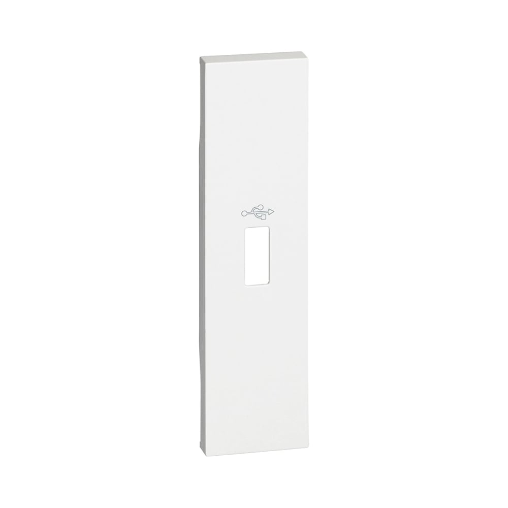 Лицевая панель Bticino LIVING NOW для разьемов передачи данных USB 1 модуль. Цвет Белый. KW10P