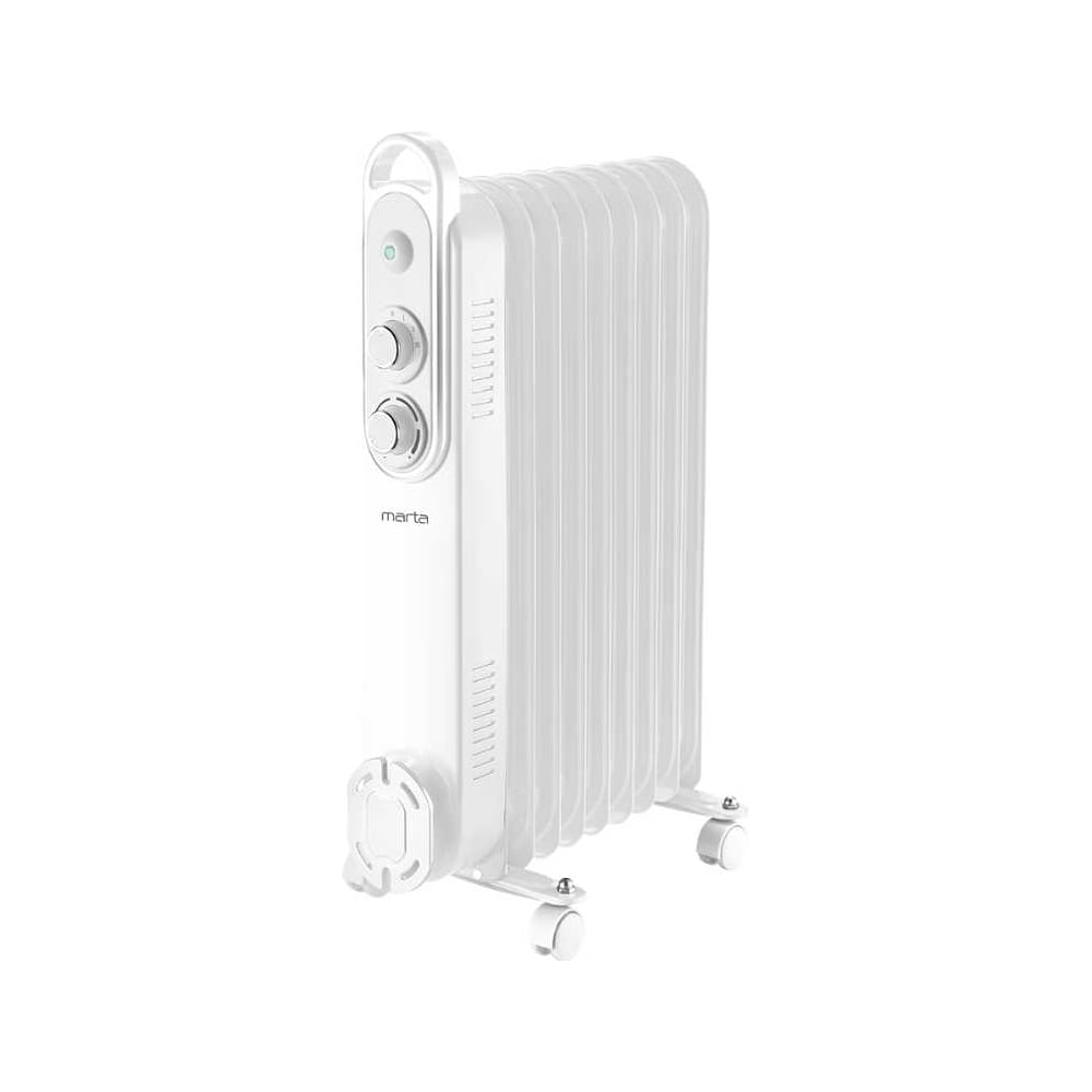 Изображение товара Масляный обогреватель MARTA MT-OH2434A белый хром 25 м² мощность 2.5 кВт