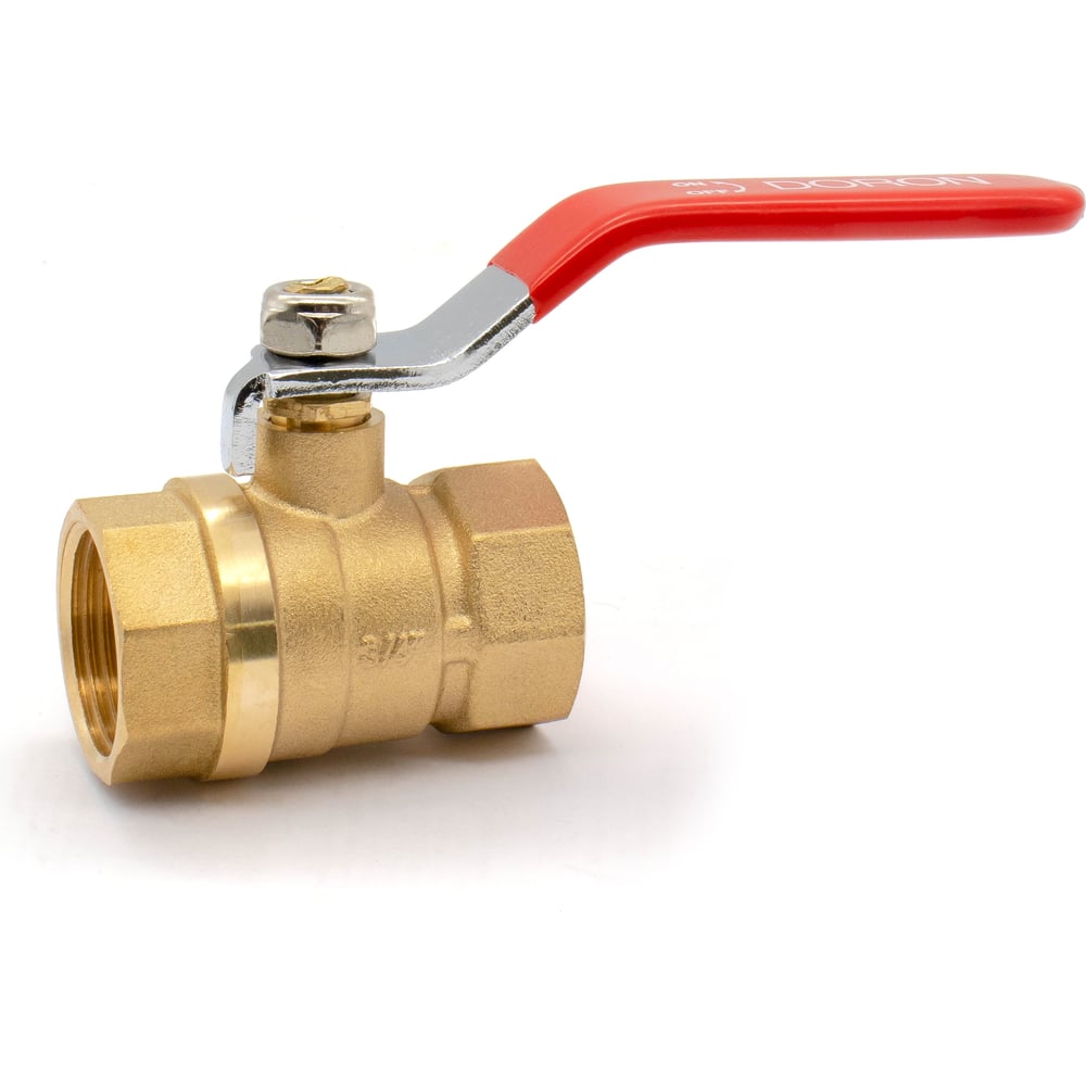 Изображение товара Кран шаровой Doron 1/2 В-В ручка гайка-гайка латунный полнопроходной