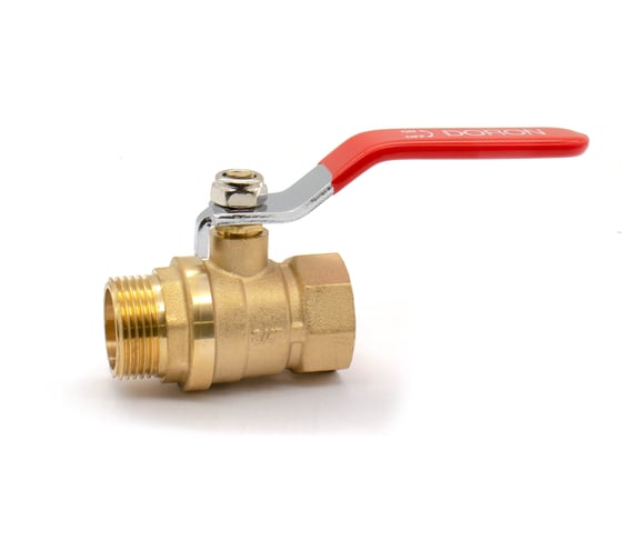 Изображение товара Кран шаровой Doron 1/2" В-Н ручка гайка-штуцер (10/160) 8407