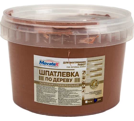 Изображение товара Шпаклевка по дереву (0.8 кг; орех темный) Movatex Т16169