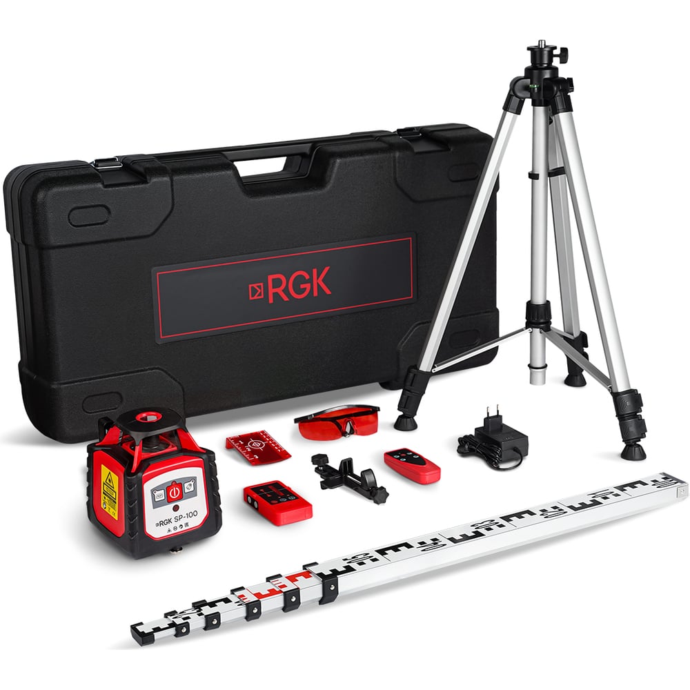 Изображение товара Комплект ротационный нивелир RGK SP-100 COMBO Elevate с приемником и пультом