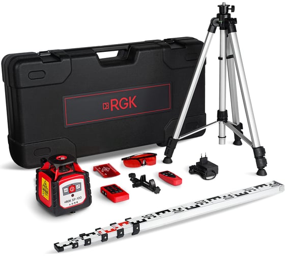 Изображение товара Комплект ротационный нивелир RGK SP-100 COMBO elevatе, элевационный штатив (арт. ) 759564