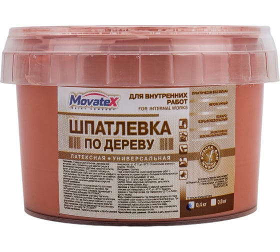Изображение товара Шпаклевка по дереву (0.4 кг; черешня) Movatex Т16174