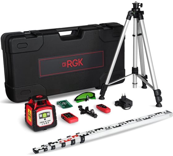 Изображение товара Комплект ротационный нивелир RGK SP-100G COMBO elevatе, элевационный штатив (арт. ) 759571