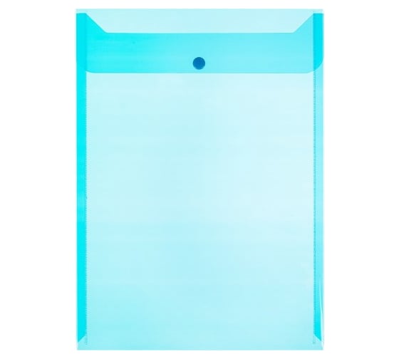 Изображение товара Вертикальная прозрачная папка-конверт Attache на кнопке КНК 150 синий 10 шт в упаковке 1172121
