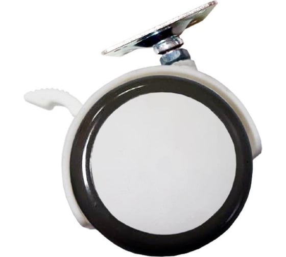 Изображение товара Колесная опора JET D50 мм с тормозом прорезин. белый FJB3014B.050RWT99