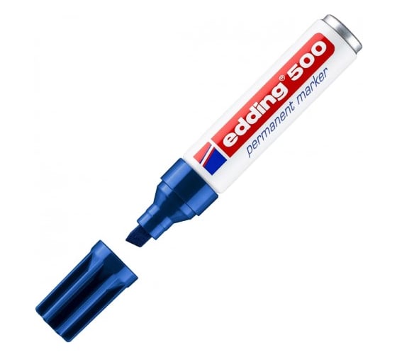 Изображение товара Перманентный маркер Edding синий 2-7 мм скошенный наконечник, блистер E-500#1-B#3BL
