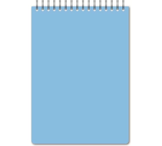 Изображение товара Блокнот Attache А5, 60л, клетка, спир, пластиковая обложка тонированная бл. Bright colours Голубой 1223705