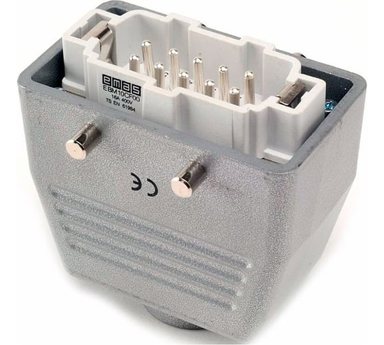 Изображение товара Вилка Emas 10 полюсов, кожух со штепселем, верхний ввод, без фиксатора, 16А EBM10FU30