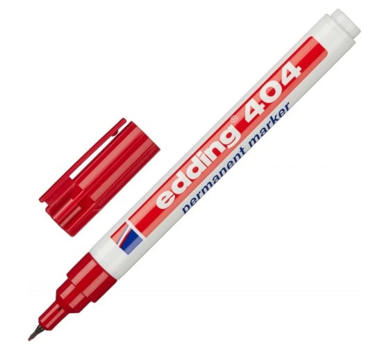 Изображение товара Перманентный маркер Edding E-404/2 красный, 0.75 мм, круглый наконечник 87137