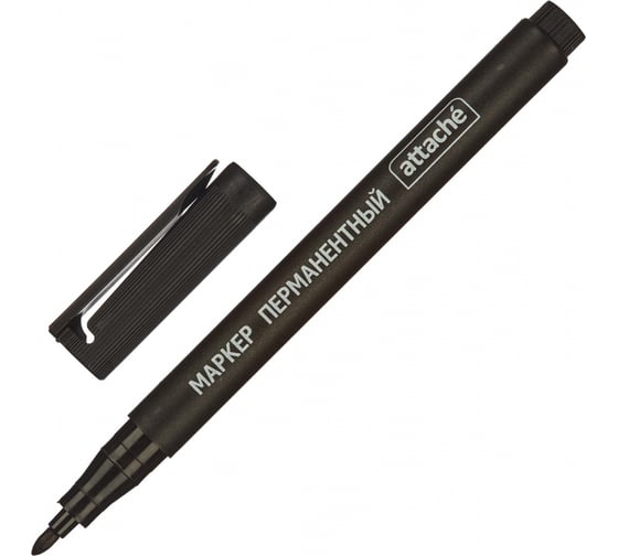 Изображение товара Перманентный маркер 12 шт в упаковке Attache черный 1 мм 867249