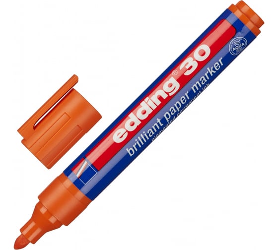 Изображение товара Пигментный маркер Edding E-30/006 оранжевый, 1.5-3 мм, круглый наконечник 719661