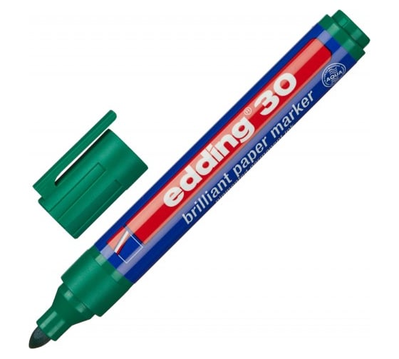 Изображение товара Пигментный маркер Edding E-30/004 зелёный, 1.5-3 мм, круглый наконечник 719309