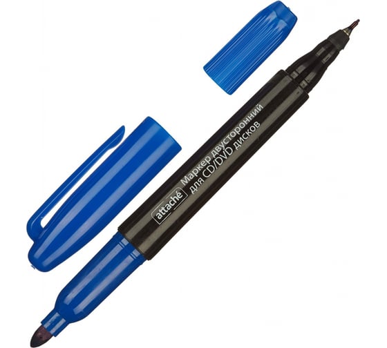 Изображение товара Двусторонний маркер для cd Attache синий, 0.7-1.0 мм 867248