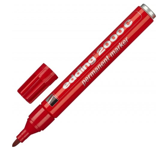 Изображение товара Перманентный маркер Edding E-2000C/2 красный 1.5-3 мм металлический корпус 261317