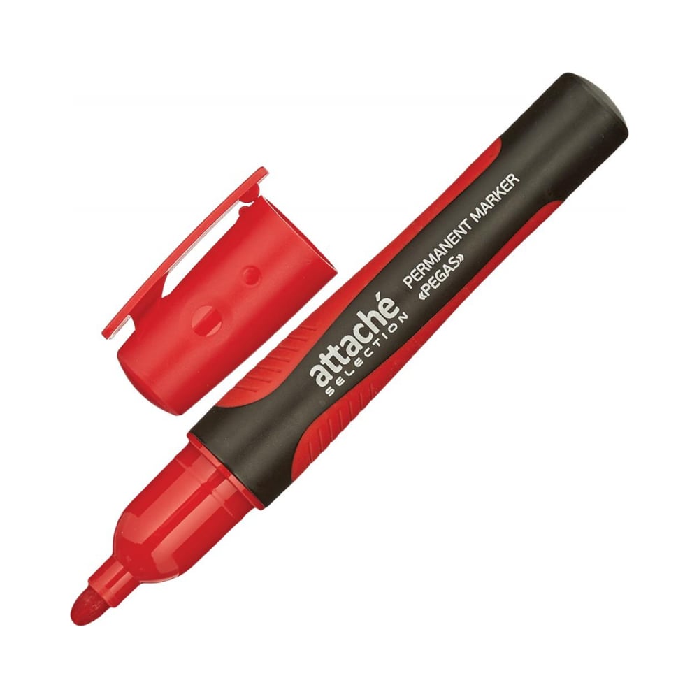Перманентный маркер Attache Selection маркер зубр профессионал 06320 3 перманентный заостренный красный 1 мм