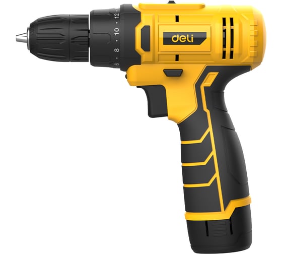 Изображение товара Дрель-шуруповерт аккумуляторная DELI DL-DZ12-6A2 1 акб, 12В х 2Ач, ЗУ, 30Нм, набор оснастки 24 предмета, кейс 164631