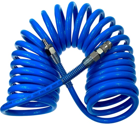 Изображение товара Шланг спиральный воздушный Русский Мастер 8х12 мм, 15 м, PU, с быстросъемными соединениями РМ-243606