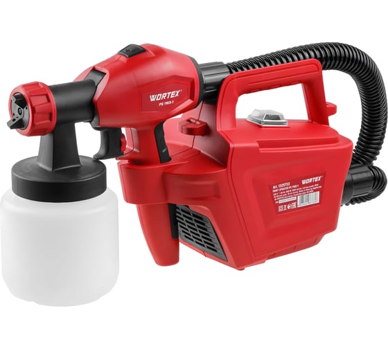 Изображение товара Краскораспылитель электрический WORTEX PS 1165-1 в кор. 650 Вт, 1000 мл/мин, 0.8 л бак 1325733