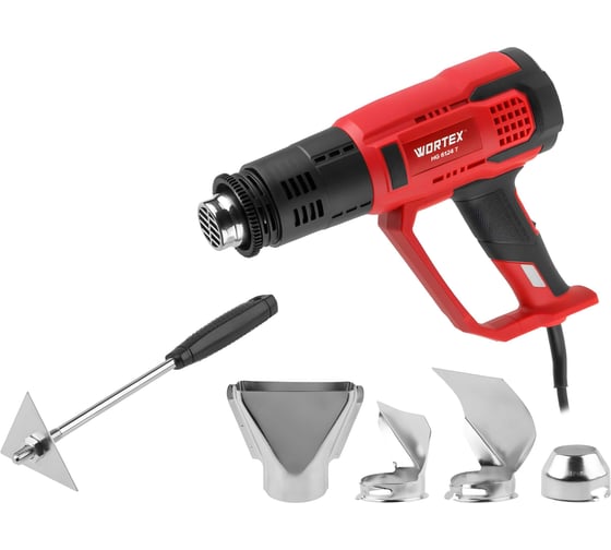 Изображение товара Термовоздуходувка WORTEX HG 6124 T в кор. + набор сопл 2000 Вт, 2 режима., 60-600 С 1334742
