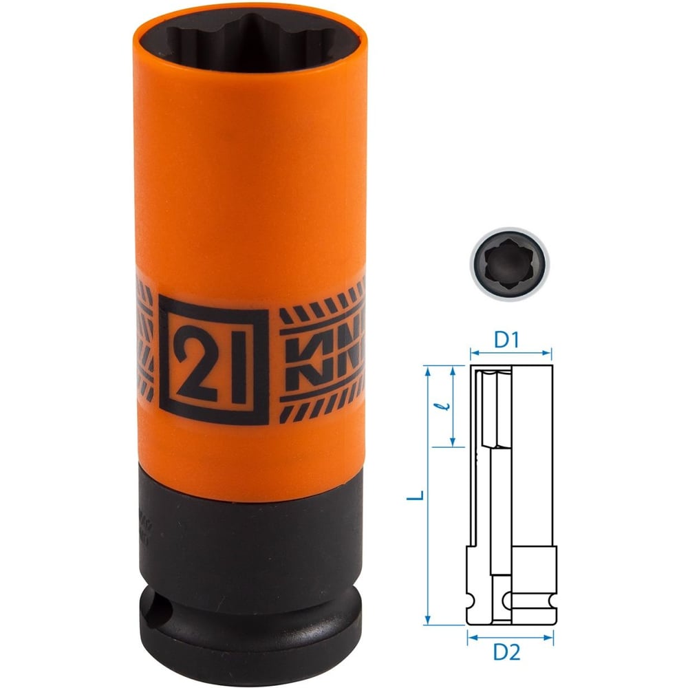 Изображение товара Головка ударная 1/2" 21 мм для Hyundai KIA KING TONY