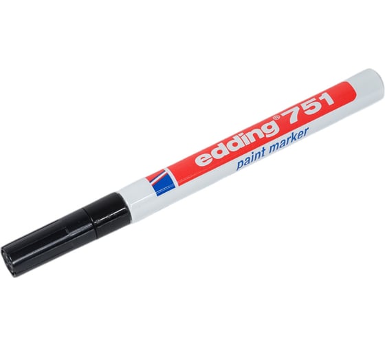 Изображение товара Лаковый маркер Edding пеинт E-751/1 чёрный, 1-2 мм, металлический корпус 87775