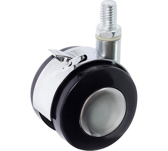 Изображение товара Колесная опора Tech-Krep D50 мм с резьбовым штифтом под М10, поворот., с торм., хром накл.151218