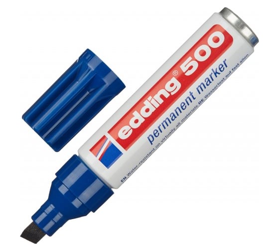 Изображение товара Перманентный маркер Edding E-500/3 синий 2-7 мм скошенный наконечник 57820
