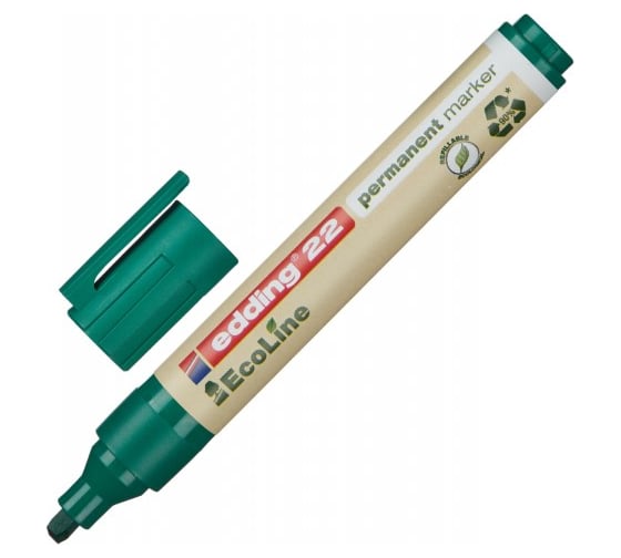 Изображение товара Перманентный маркер Edding ECO E-22/4 зеленый, 1-5 мм, скошенный наконечник 1153885