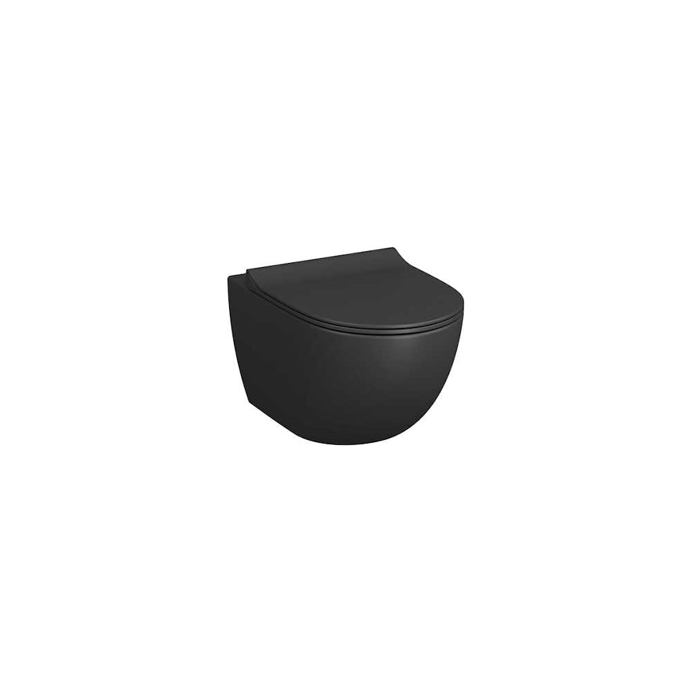 Безободковый подвесной унитаз VITRA Sento, матовый черный 7748B083-0101