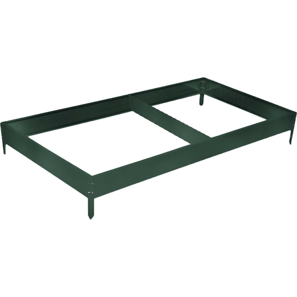 Изображение товара Оцинкованная грядка Greengo 295x100x15 см зеленый мох, комплект ограждений