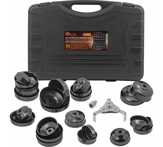 Изображение товара Головки для обслуживания масляных фильтров FORSTIME набор 30 предметов FT-61917(61079)