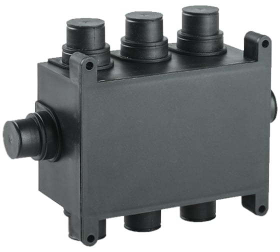 Изображение товара Распаечная коробка IEK 118х76х60мм, для монолитного строительства, черная UKM10-118-076-060-O-K02