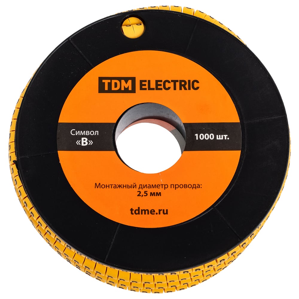 Изображение товара Маркер TDM ELECTRIC МК1 2,5мм желтый 1000шт/ролл