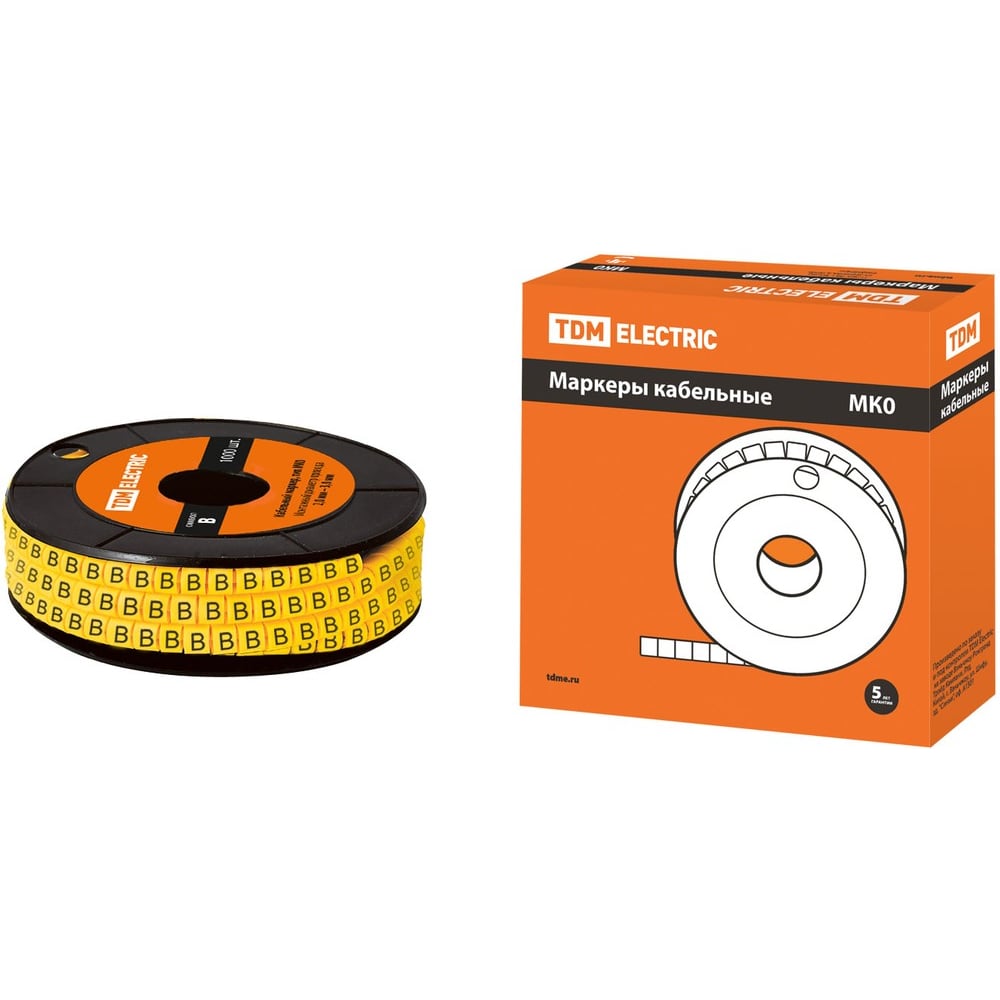 Изображение товара Маркер кабельный TDM ELECTRIC МК0 1,5 мм 1000 шт желтый