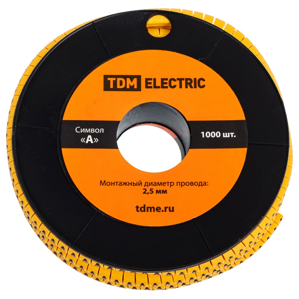 Изображение товара Маркер TDM ELECTRIC МК1 2.5мм желтый 1000шт в упаковке