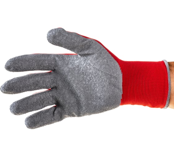 Изображение товара Перчатки СПЕЦ нейлон, красные, частичное покрытие латекс, р.10 31024016-10