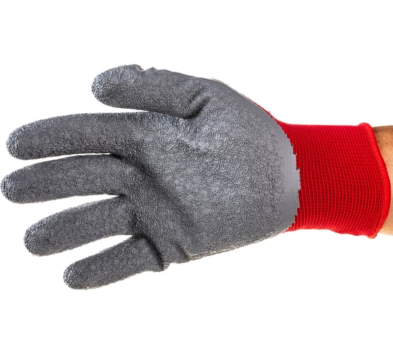 Изображение товара Перчатки СПЕЦ красные, нейлон, покрытие частичное латекс, р.9 31024016-9