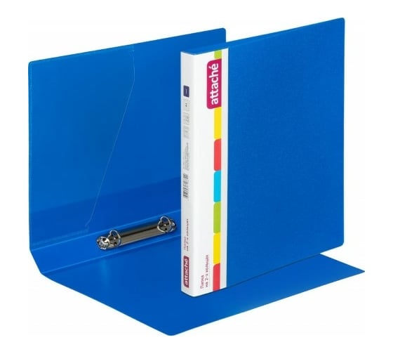 Изображение товара Пластиковая папка 40 шт в упаковке Attache на двух кольцах 17/32 мм А4 синяя F502/07 34464