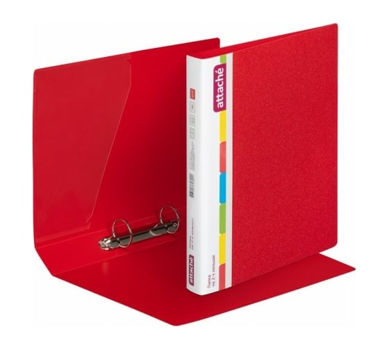 Изображение товара Пластиковая папка 20 шт в упаковке Attache на двух кольцах 35/42 мм А4 красная F502/07 50286