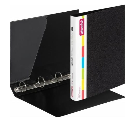 Изображение товара Пластиковая папка Attache на четырех кольцах 35/42 мм А4 черная F504/07 50262